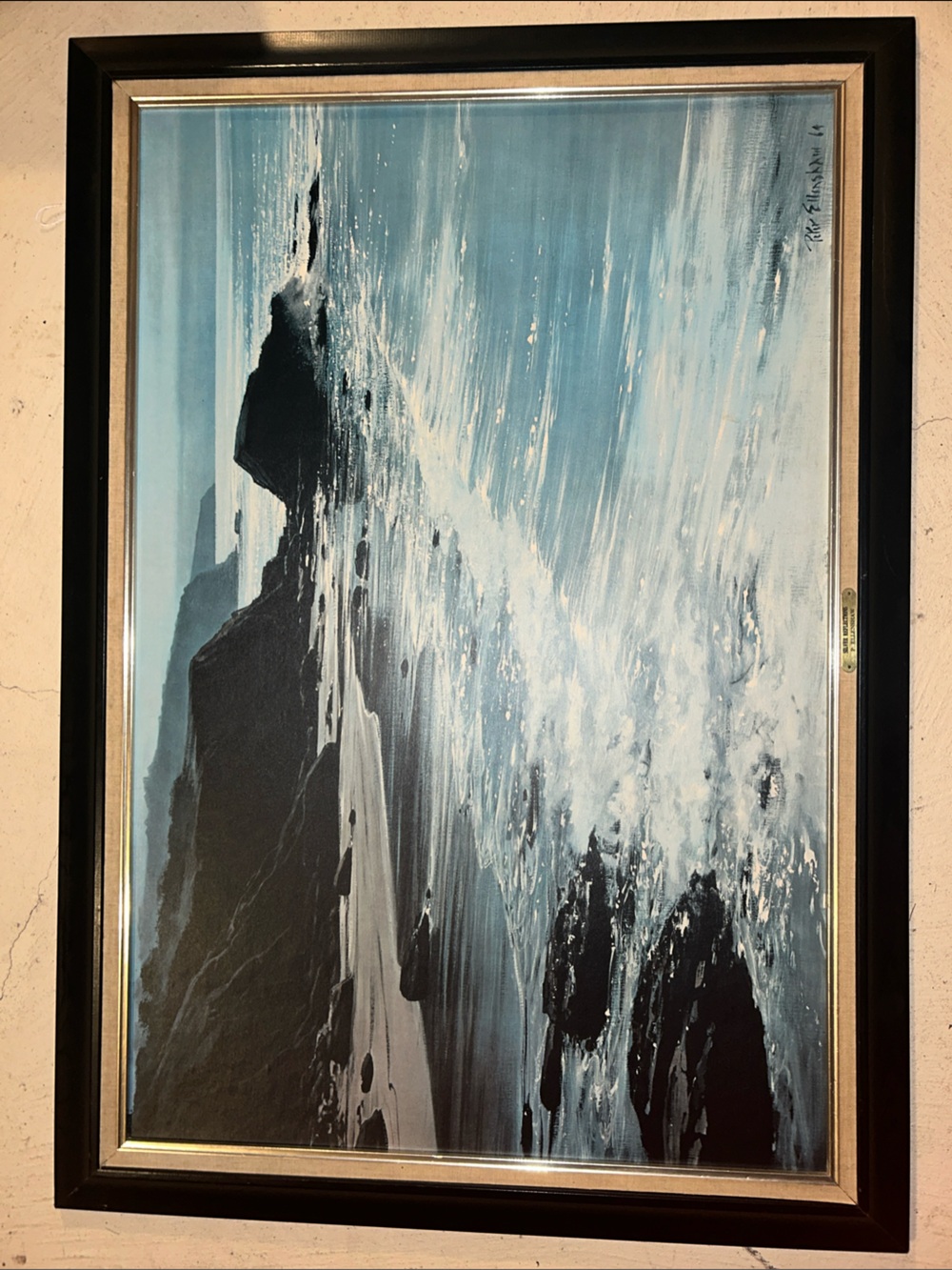 Peter Ellenshaw, Seascape, 1964, Painting in Blue and Black